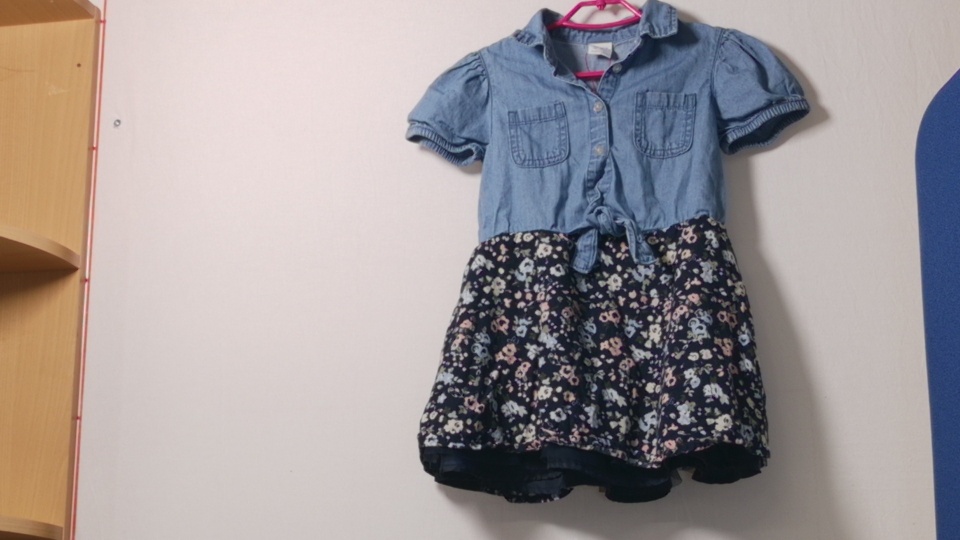 Mekko farkku + kukkahame 98cm